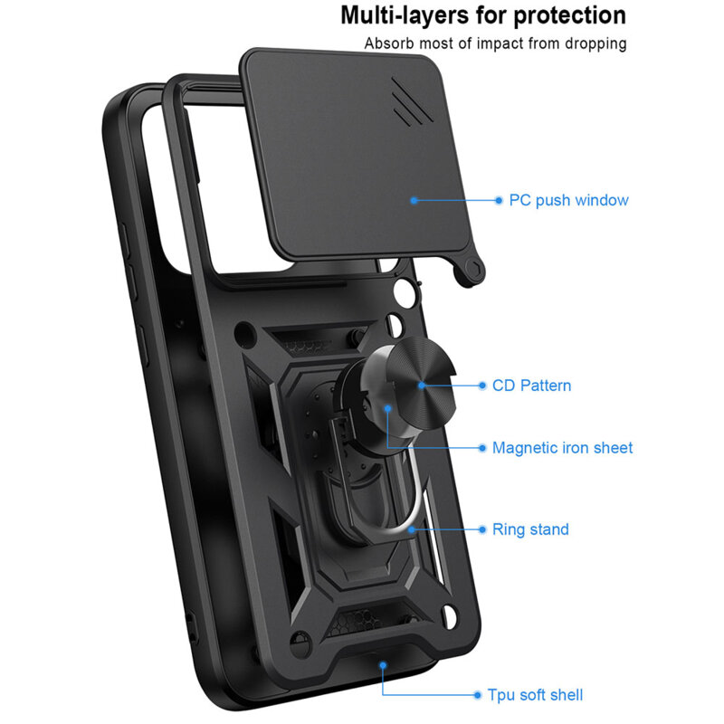 Husa Motorola Edge 70 Pro protectie camera Techsuit CamShield Series, negru