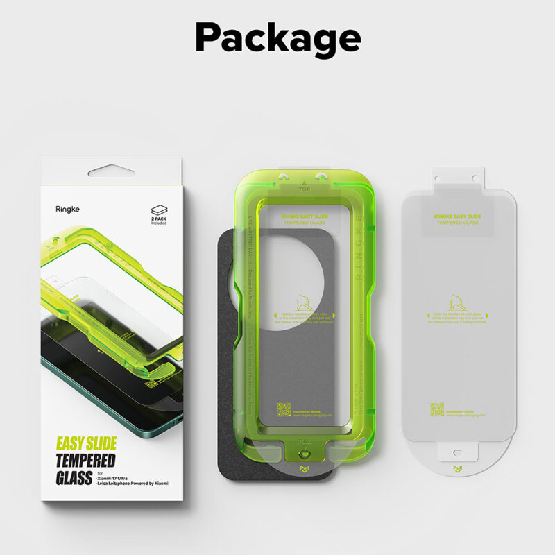 [Pachet 2x] Folie sticla Xiaomi 17 Ultra Ringke Easy Slide Tempered Glass, transparenta