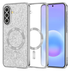 Husa premium Samsung Galaxy A57 5G Techsuit Luxury Glitter MagSafe, argintiu