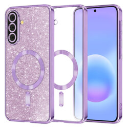 Husa premium Samsung Galaxy A57 5G Techsuit Luxury Glitter MagSafe, mov deschis