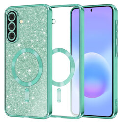 Husa premium Samsung Galaxy A57 5G Techsuit Luxury Glitter MagSafe, verde deschis