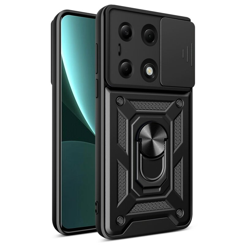Husa Xiaomi Redmi Note 13 Pro 4G protectie camera Techsuit CamShield Series, negru