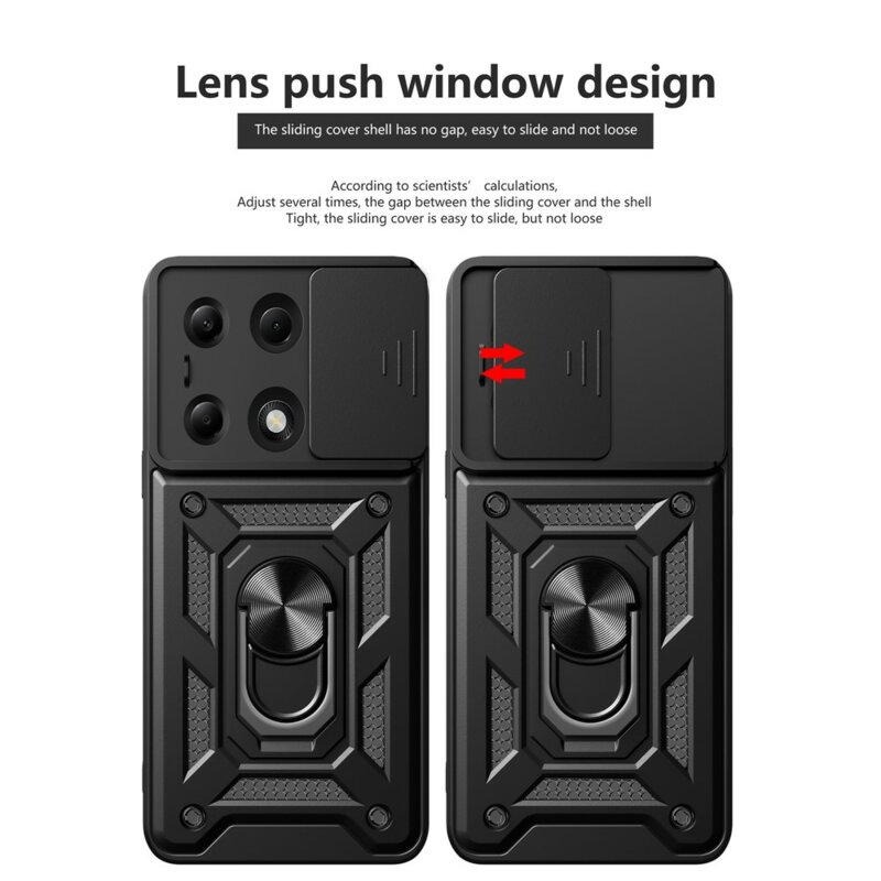Husa Xiaomi Redmi Note 13 Pro 4G protectie camera Techsuit CamShield Series, negru