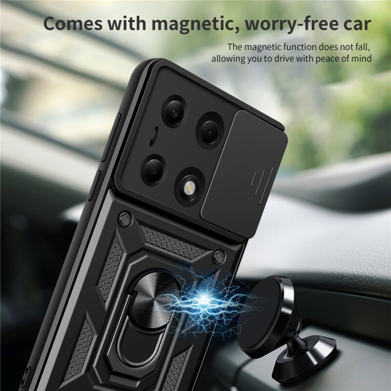 Husa Xiaomi Redmi Note 13 Pro 4G protectie camera Techsuit CamShield Series, negru