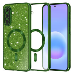 Husa premium Samsung Galaxy A57 5G Techsuit Luxury Glitter MagSafe, verde
