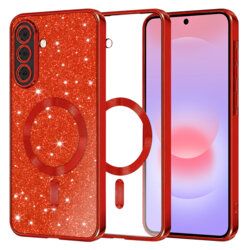 Husa premium Samsung Galaxy A37 5G Techsuit Luxury Glitter MagSafe, rosu