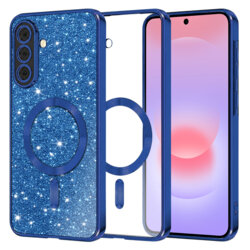 Husa premium Samsung Galaxy A37 5G Techsuit Luxury Glitter MagSafe, albastru