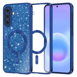 Husa premium Samsung Galaxy A57 5G Techsuit Luxury Glitter MagSafe, albastru
