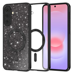 Husa premium Samsung Galaxy A37 5G Techsuit Luxury Glitter MagSafe, negru