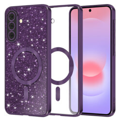 Husa premium Samsung Galaxy A37 5G Techsuit Luxury Glitter MagSafe, mov