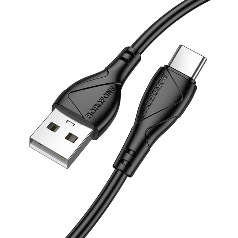 Cablu incarcare USB, Type-C 3A Borofone Energy, negru, BX121