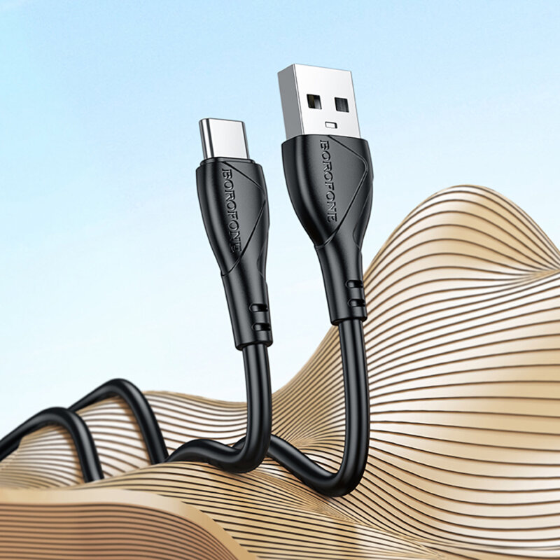 Cablu incarcare USB, Type-C 3A Borofone Energy, negru, BX121