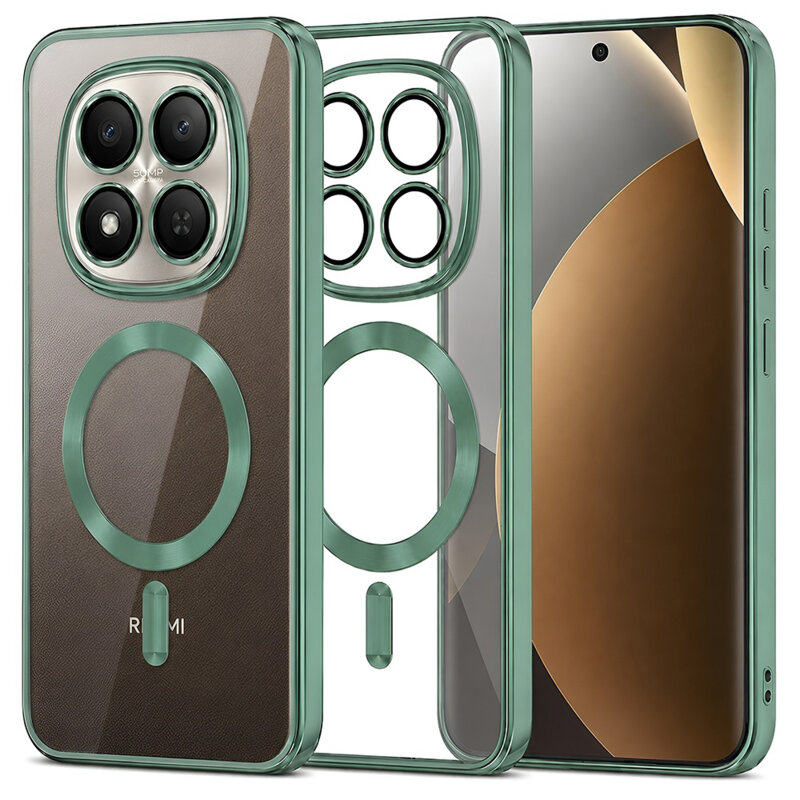 Husa premium Xiaomi Redmi Note 15 Pro+ 5G Techsuit Luxury Crystal MagSafe, verde deschis