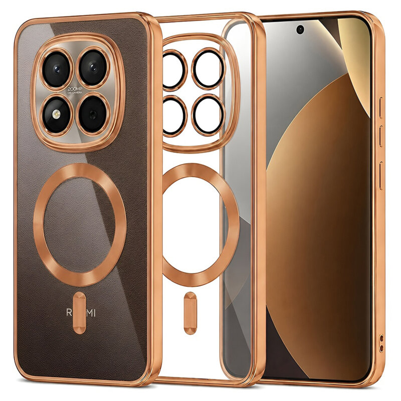 Husa premium Xiaomi Redmi Note 15 Pro+ 5G Techsuit Luxury Crystal MagSafe, portocaliu