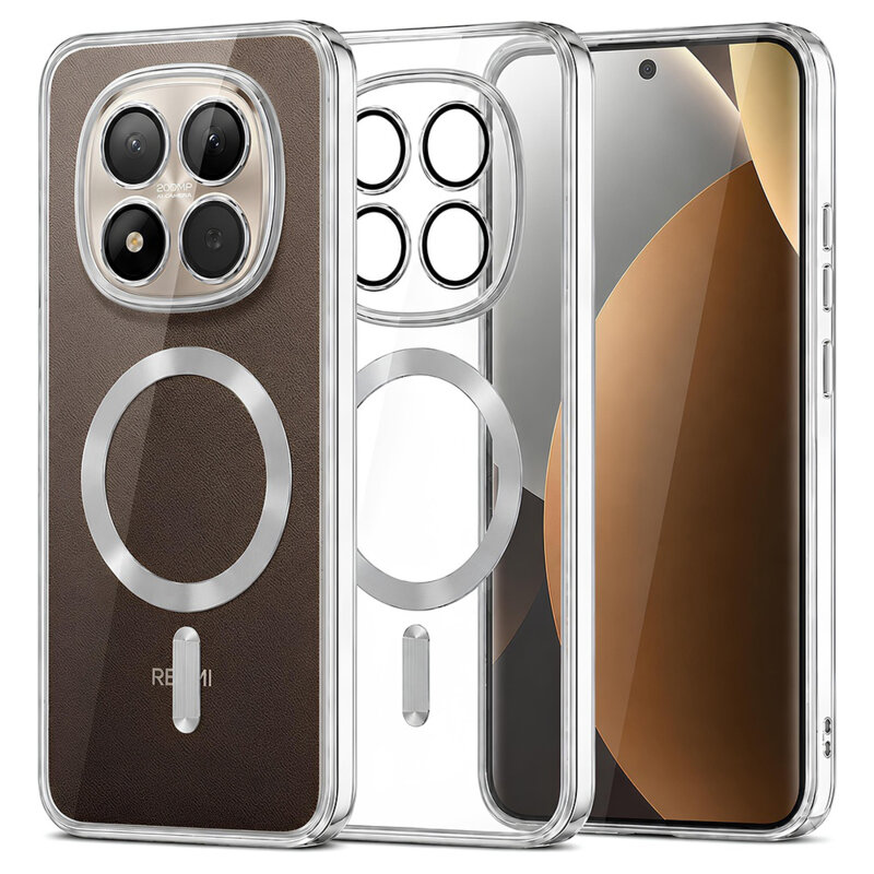 Husa premium Xiaomi Redmi Note 15 Pro+ 5G Techsuit Luxury Crystal MagSafe, argintiu