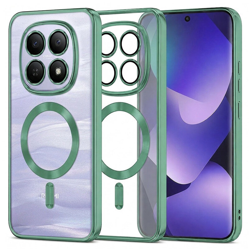 Husa premium Xiaomi Redmi Note 15 4G Techsuit Luxury Crystal MagSafe, verde deschis