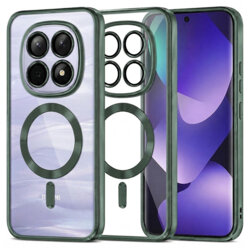 Husa premium Xiaomi Redmi Note 15 4G Techsuit Luxury Crystal MagSafe, verde inchis