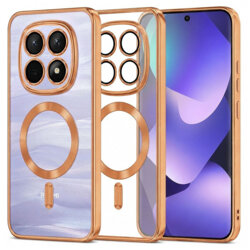 Husa premium Xiaomi Redmi Note 15 4G Techsuit Luxury Crystal MagSafe, portocaliu
