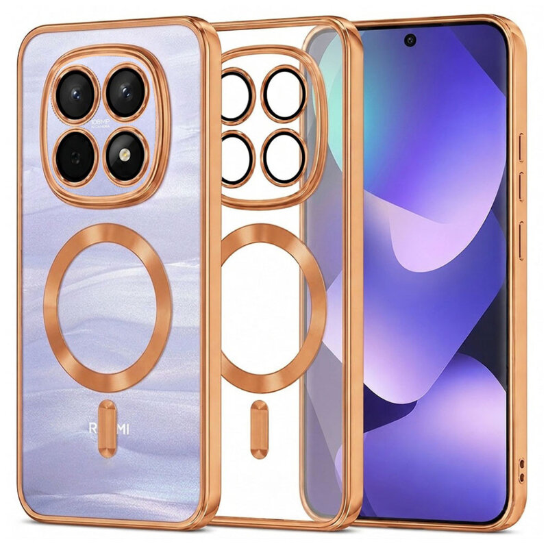 Husa premium Xiaomi Redmi Note 15 4G Techsuit Luxury Crystal MagSafe, portocaliu