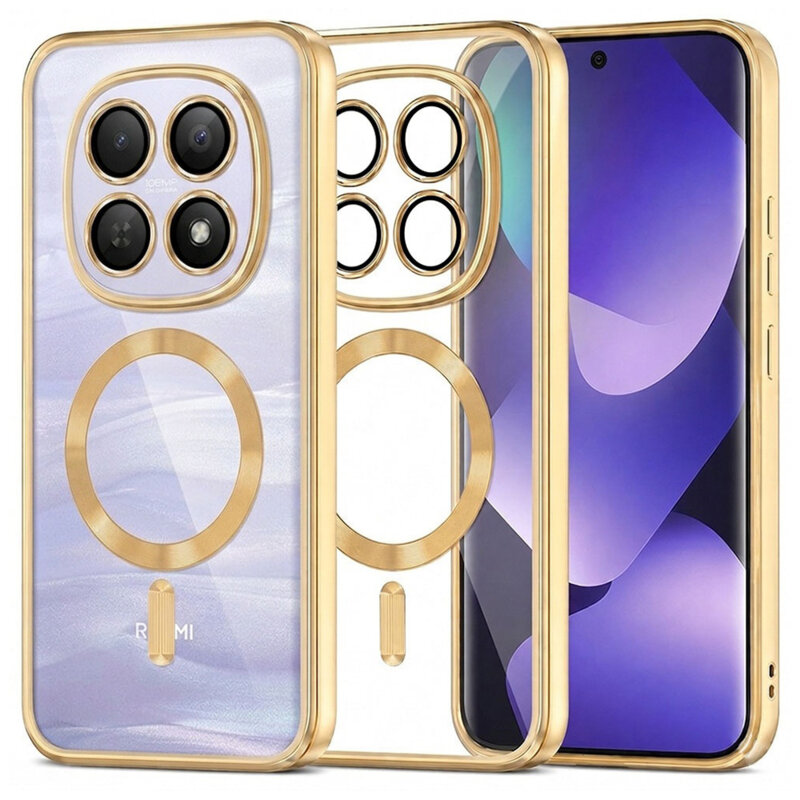 Husa premium Xiaomi Redmi Note 15 4G Techsuit Luxury Crystal MagSafe, auriu