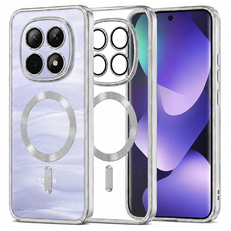 Husa premium Xiaomi Redmi Note 15 4G Techsuit Luxury Crystal MagSafe, argintiu