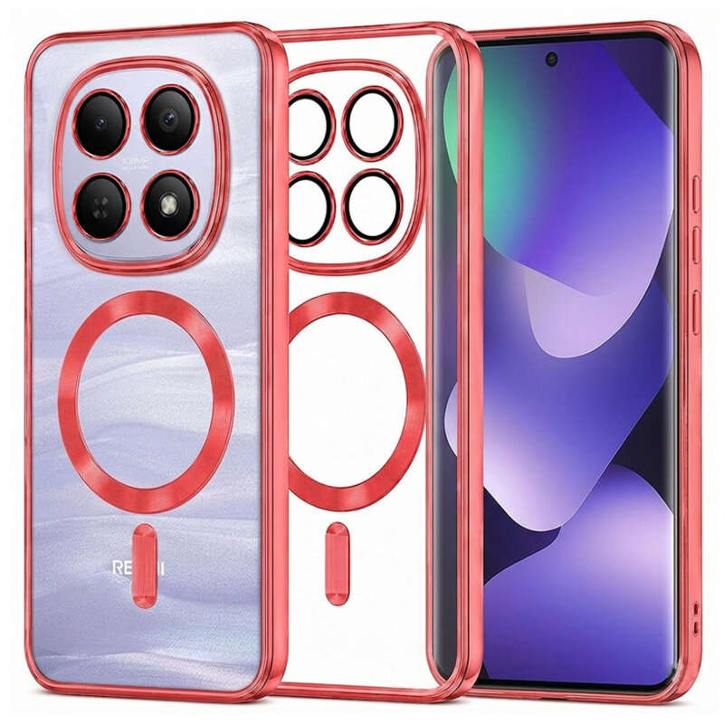 Husa premium Xiaomi Redmi Note 15 4G Techsuit Luxury Crystal MagSafe, rosu