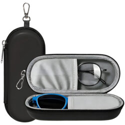 Etui pentru ochelari de vedere din piele Techsuit ETJ3, negru
