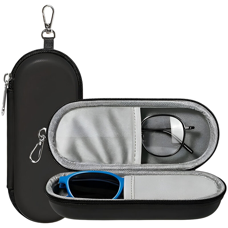 Etui pentru ochelari de vedere din piele Techsuit ETJ3, negru