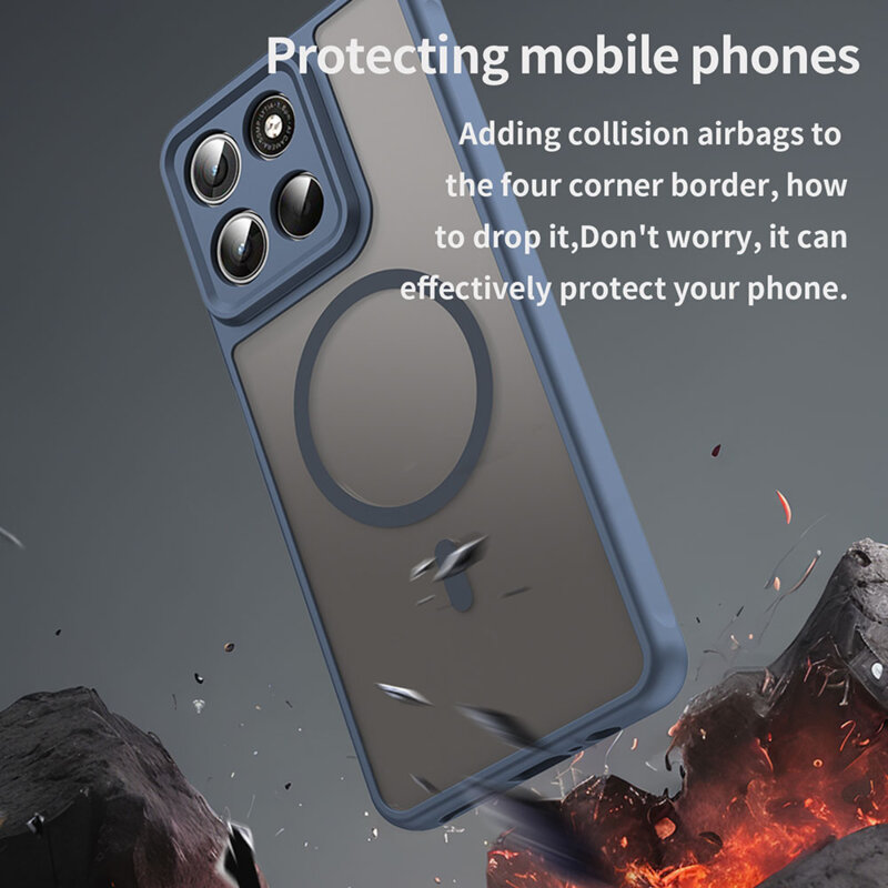 Husa Motorola Moto G47 Techsuit HaloFrost II MagSafe, bleumarin