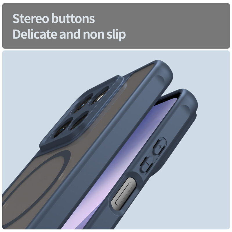 Husa Motorola Moto G47 Techsuit HaloFrost II MagSafe, bleumarin