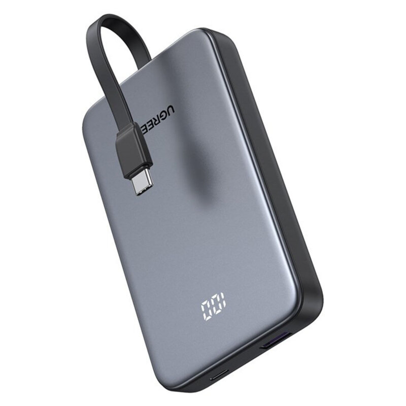 Baterie externa USB, Type-C 10000mAh Ugreen, 20W, gri, PB526