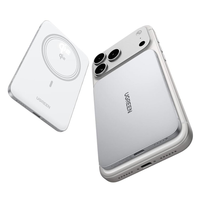 Power bank wireless MagSafe, 5000mAh Ugreen, 15W, alb, 95931B