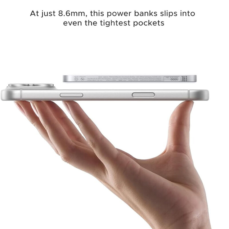 Power bank wireless MagSafe, 5000mAh Ugreen, 15W, alb, 95931B