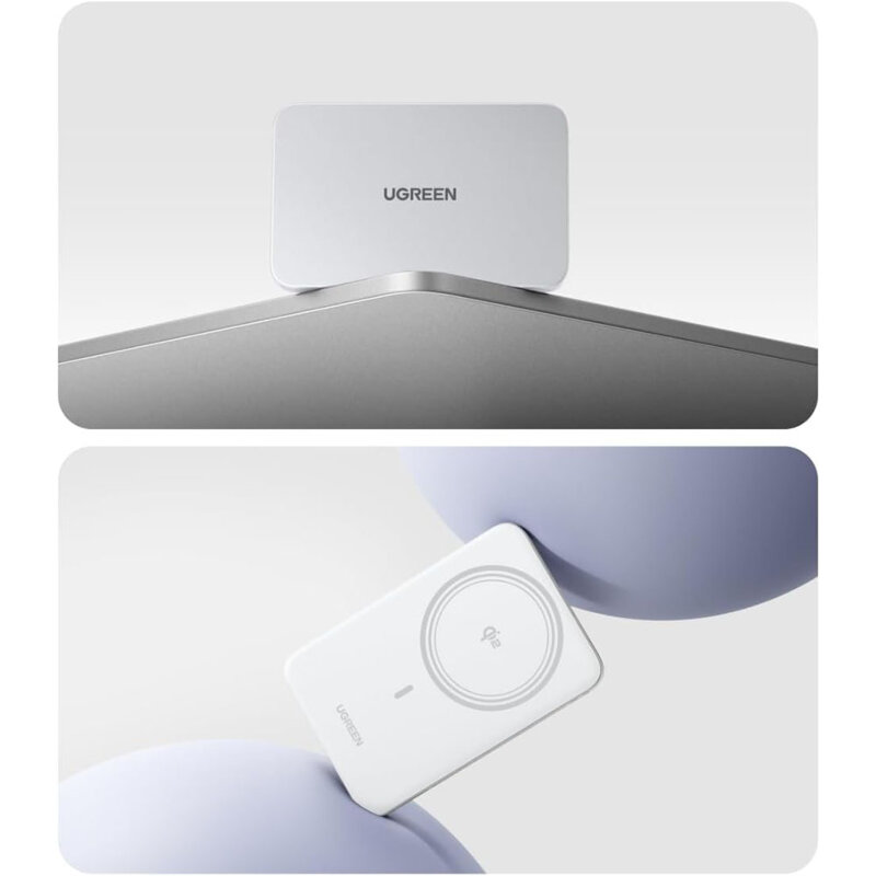 Power bank wireless MagSafe, 5000mAh Ugreen, 15W, alb, 95931B