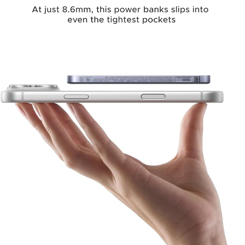 Power bank wireless MagSafe, 5000mAh Ugreen, 15W, gri, 75984B