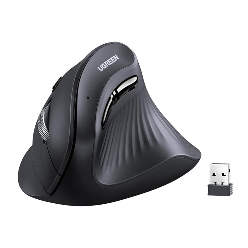 Mouse vertical wireless Bluetooth Ugreen, 4000DPI, negru, 25444