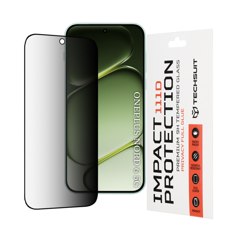 Folie sticla OnePlus Nord 6 Techsuit 111D Privacy Full Glue, negru