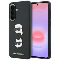 Husa Samsung Galaxy A37 5G Karl Lagerfeld Hardcase K&C Heads Pins and Logo, negru, KLHCSA37PSFDHPOK