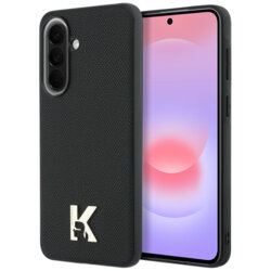 Husa Samsung Galaxy A37 5G Karl Lagerfeld Hardcase Leather with K Head Logo, negru