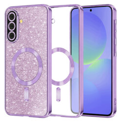Husa premium Samsung Galaxy A36 5G Techsuit Luxury Glitter MagSafe, mov deschis