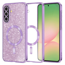 Husa premium Samsung Galaxy A56 5G Techsuit Luxury Glitter MagSafe, mov deschis