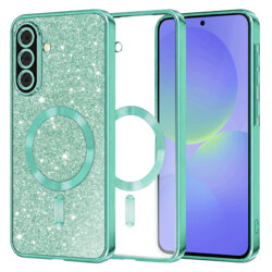 Husa premium Samsung Galaxy A36 5G Techsuit Luxury Glitter MagSafe, verde deschis