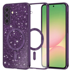 Husa premium Samsung Galaxy A56 5G Techsuit Luxury Glitter MagSafe, mov