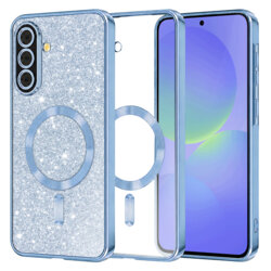 Husa premium Samsung Galaxy A36 5G Techsuit Luxury Glitter MagSafe, bleu
