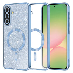 Husa premium Samsung Galaxy A56 5G Techsuit Luxury Glitter MagSafe, bleu