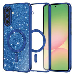 Husa premium Samsung Galaxy A56 5G Techsuit Luxury Glitter MagSafe, albastru