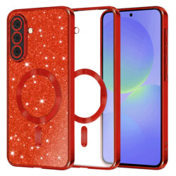 Husa premium Samsung Galaxy A36 5G Techsuit Luxury Glitter MagSafe, rosu