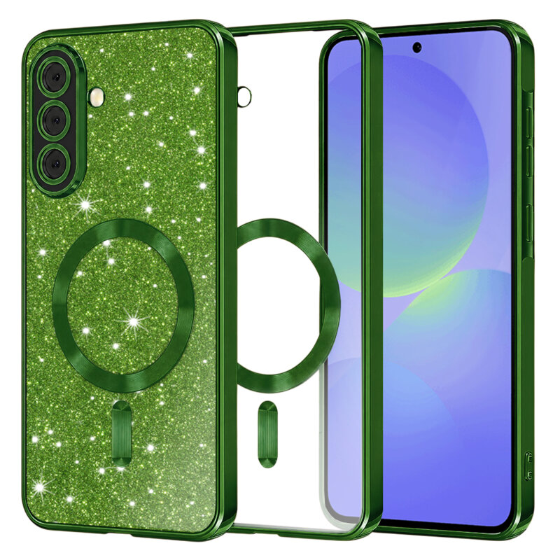 Husa premium Samsung Galaxy A36 5G Techsuit Luxury Glitter MagSafe, verde