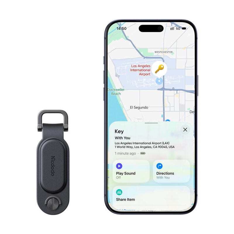 Localizator chei, pentru iOS, PU, 220mAh Mcdodo Napa Pro, negru