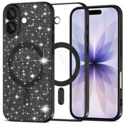 Husa premium iPhone 17 Techsuit Luxury Glitter MagSafe, negru